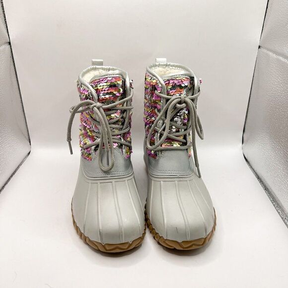 Olivia Miller Girls Flip Sequin Duck Boots, Size 2 - Picture 1 of 6